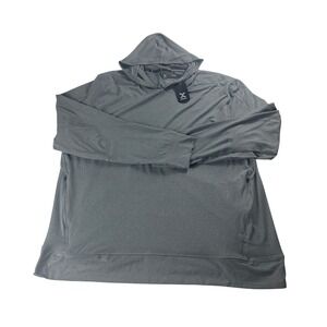 Xersion Studio Mens XXL Grey Melange Wicking Peached Pullover Hoodie 317379 NWT